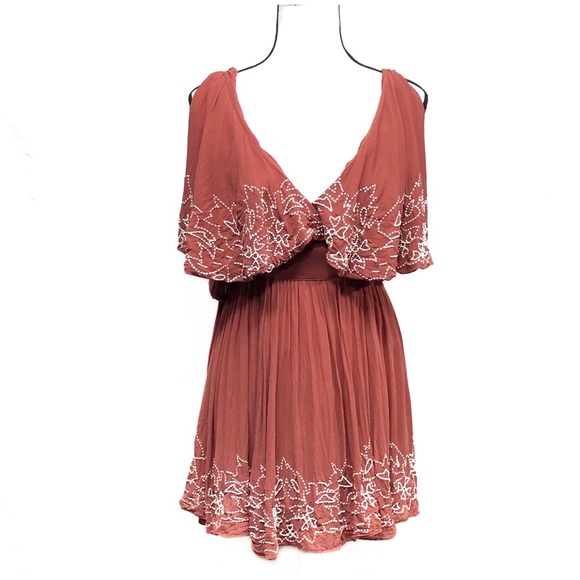 Free People Dresses & Skirts - Free People Sylvia Boho Beaded Wrap Dress